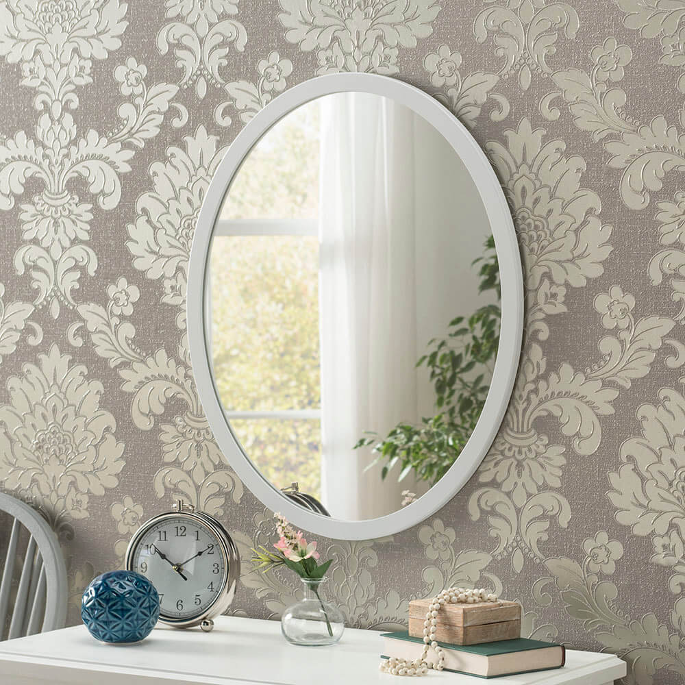 Classic white oval mirror MirrorZone
