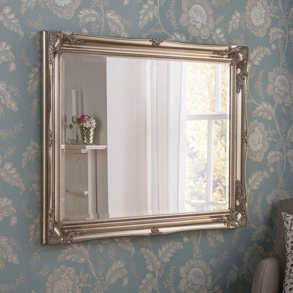 YG619 white swept framed mirror decorative rectangle wall mirrors ...