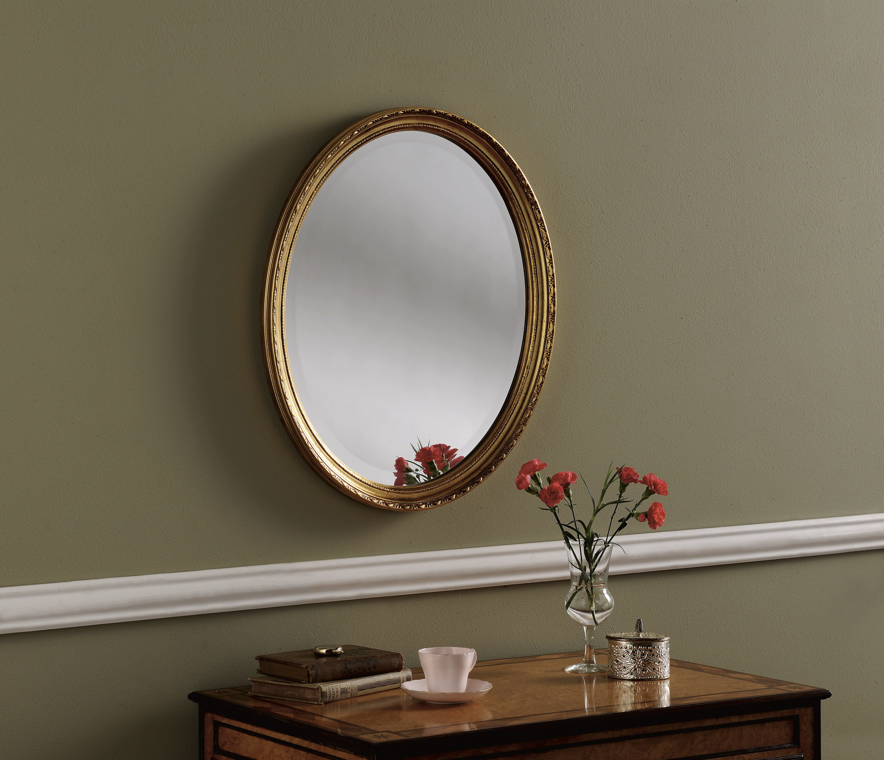 YG0821 White Decorative  Oval Hall mirror  available in 
